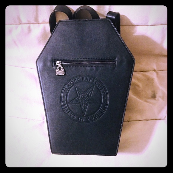 Hot Topic Handbags - Black Coffin Leather Backpack